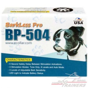 קולר חכם נגד נביחות E-Collar BarkLess Pro BP-504 לכלבים בינוניים-גדולים