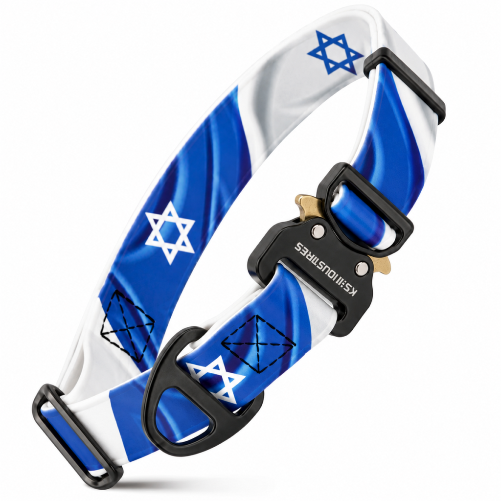 קולר ביאוטן 25 מ״מ עם הדפס דגל ישראל לשימוש יומיומי