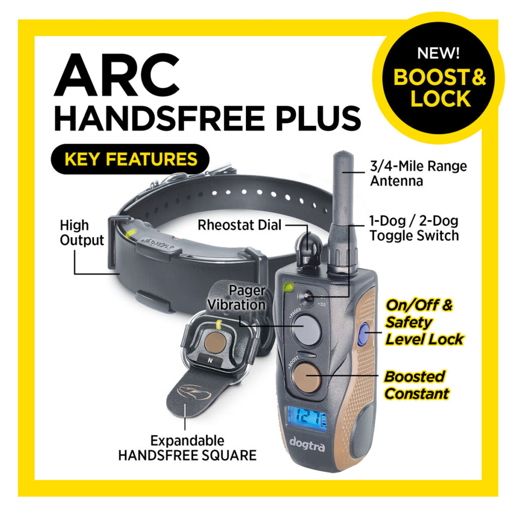 קולר אילוף Dogtra ARC 800 FREE PLUS – שליטה ללא ידיים לכלבים רגישים