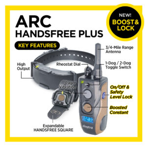 קולר אילוף Dogtra ARC 800 FREE PLUS – שליטה ללא ידיים לכלבים רגישים