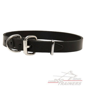 קולר עור איטלקי קלאסי לכלב - רוחב 2.5 ס״מ